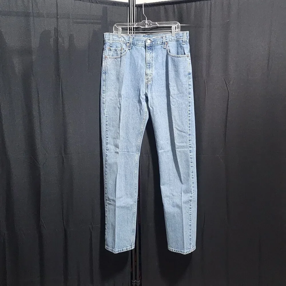 Vintage Levi's 505 Regular Fit Straight Leg Light Wash Men's Jeans Denim (34x34)